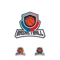 basketbal logo badge ontwerpen, basketbal logo embleem, vector sjablonen