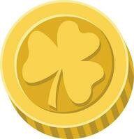 st Patrick dag gouden munt vector