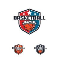 basketbal logo badge ontwerpen, basketbal logo embleem, vector sjablonen