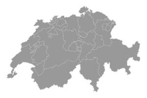 Zwitserland kaart met kantons. vector illustratie.