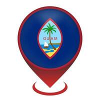 kaartaanwijzer met land guam. vlag van Guam. vectorillustratie. vector