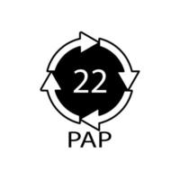 papier recycling symbool pap 22. vectorillustratie. vector