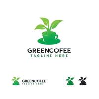 groene thee logo ontwerpen concept vector, warme drank logo sjabloon vector