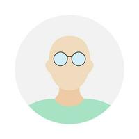 leeg gezicht icoon avatar met bril. vector illustratie.