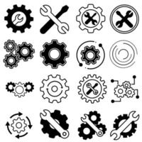 opties icoon vector set. instellingen illustratie teken verzameling. installatie symbool. reparatie logo.