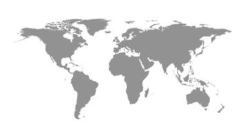 platte wereldkaart geïsoleerd op een witte achtergrond, vectorillustratie