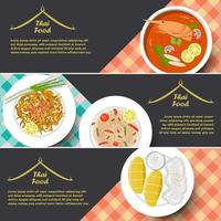 traditie Thais eten banner, vectorillustratie vector