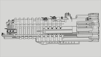 lineart van het ruimteschip vector