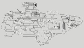 lineart van het ruimteschip vector