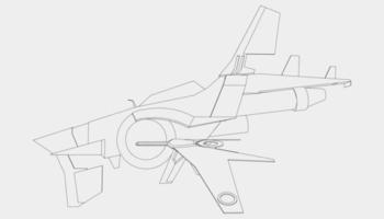 lineart van het ruimteschip vector