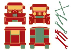 Filippijnse Jeepney Mechanic Tools vector