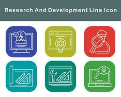 Onderzoek en ontwikkeling vector icoon reeks