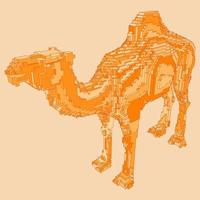 voxel-ontwerp van een kameel vector