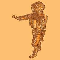 voxel ontwerp van astronaut vector