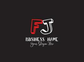 eerste fj logo, minimalistische fj brief logo icoon vector