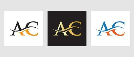 eerste monogram brief ac logo ontwerp. ac logotype sjabloon vector