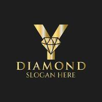 brief y diamant logo ontwerp. sieraden logo met diamant icoon vector sjabloon