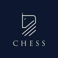 schaak strategie spel logo sjabloon met paard, koning, pion en toren. logos voor toernooien, schaak teams en spellen. vector