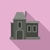 heuvel griezelig huis icoon vlak vector. eng geest vector