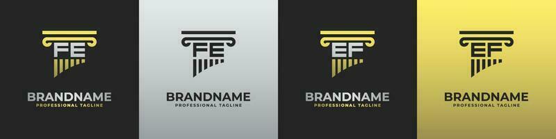 brief ef of fe advocaat logo, geschikt voor ieder bedrijf verwant naar advocaat met ef of fe initialen. vector