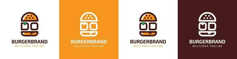 brief Doen en od hamburger logo, geschikt voor ieder bedrijf verwant naar hamburger met Doen of od initialen. vector