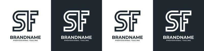 gemakkelijk sf monogram logo, geschikt voor ieder bedrijf met sf of fs voorletter. vector