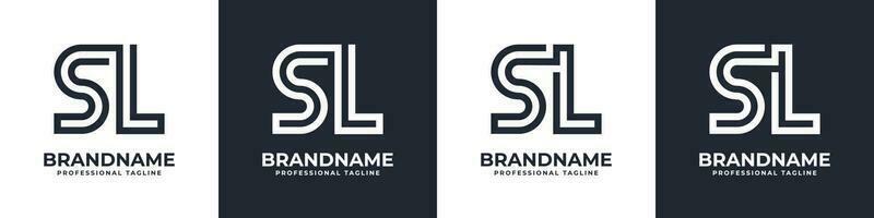 gemakkelijk sl monogram logo, geschikt voor ieder bedrijf met sl of ls voorletter. vector