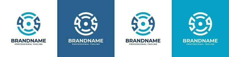 brief qs of sq globaal technologie monogram logo, geschikt voor ieder bedrijf met qs of sq initialen. vector