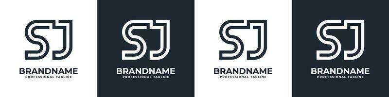 gemakkelijk sj monogram logo, geschikt voor ieder bedrijf met sj of js voorletter. vector