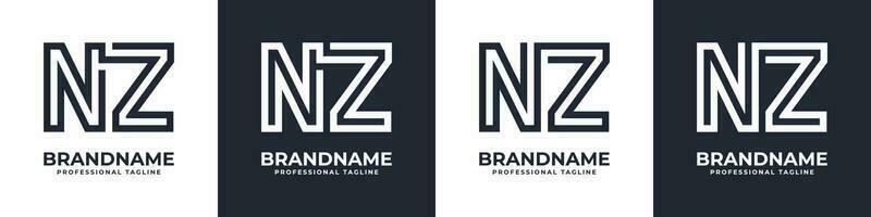 gemakkelijk nz monogram logo, geschikt voor ieder bedrijf met nz of zn voorletter. vector