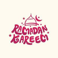 Ramadan kareem bangla typografie en belettering illustratie voor Islamitisch vakantie achtergrond, groet kaart, kalender, poster, banier, sociaal media sjabloon. hand- getrokken mooi typografie met ster, vector