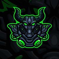 buffel cyborg massacot logo illustratie premie vector