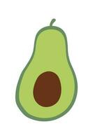 voor de helft van een avocado vector tekening vlak illustratie Aan wit achtergrond