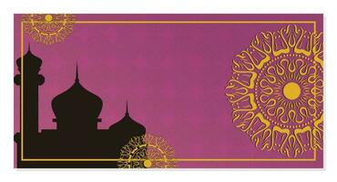 Islamitisch achtergrond, met mooi mandala ornament. vector sjabloon voor spandoeken, groet kaarten voor Islamitisch vakantie.