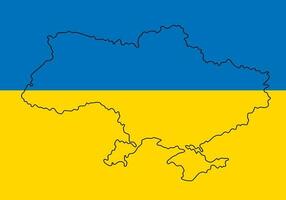 kaart van Oekraïne in geel en blauw kleuren vector