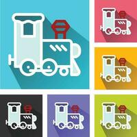 trein icoon, stoom- motor locomotief trein icoon, trein logo, spanning icoon vector pictogrammen reeks