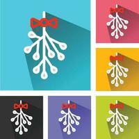 Kerstmis decoraties icoon, vrolijk hulst bessen icoon, Kerstmis boom takken, Kerstmis boom bladeren logo, Kerstmis boom bladeren vector pictogrammen reeks
