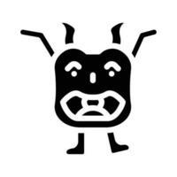 gelukkig monster grappig glyph icoon vector illustratie