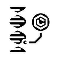 dna moleculair structuur glyph icoon vector illustratie