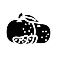 geschild mandarijn- Pel glyph icoon vector illustratie