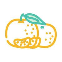 geschild mandarijn- Pel kleur icoon vector illustratie