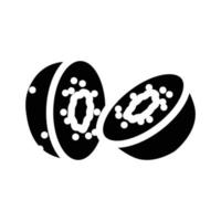 kiwi voedsel glyph icoon vector illustratie