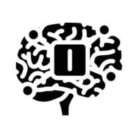 informatie hersenen glyph icoon vector illustratie
