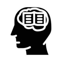 kennis hersenen menselijk glyph icoon vector illustratie