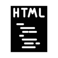 html het dossier formaat document glyph icoon vector illustratie