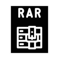 rar het dossier formaat document glyph icoon vector illustratie