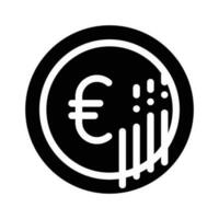 euro munt glyph icoon vector illustratie