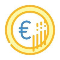 euro munt kleur icoon vector illustratie