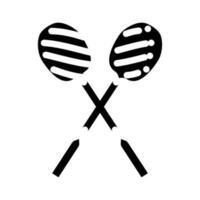 wedstrijd badminton glyph icoon vector illustratie