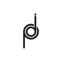 brief p d ik creatief lijn kunst monogram logo vector